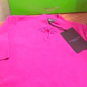 Shanghai Tang Fuchsia knot in small NWT